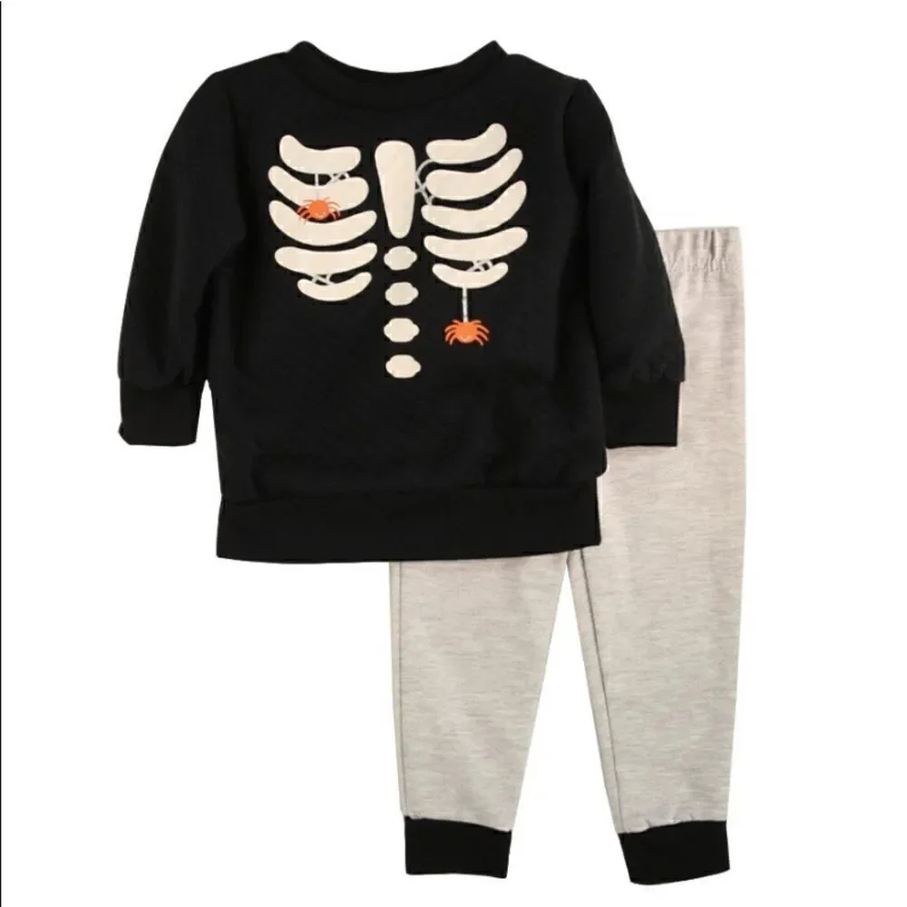 MiniBean Boy’s 24M 2-Piece Skeleton Jogger Set